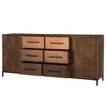 Sideboard Copp Mango massiv / Metall - Kupfer / Mango Dunkel