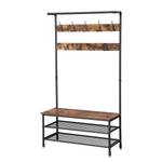 Compacte garderobe Wellsville metaal - zwart/bruin