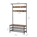 Kompaktgarderobe Wellsville Metall - Schwarz / Braun