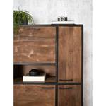 Highboard Moboki III Mango massiv / Metall - Mango Dunkel / Schwarz