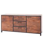 Sideboard Moboki I Mango massiv / Metall - Mango Dunkel / Schwarz