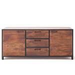 Sideboard Moboki I Mango massiv / Metall - Mango Dunkel / Schwarz