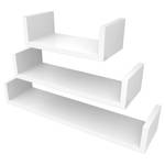 Tablettes murales Victorville (lot de 3) Blanc