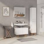 Set di 3 mobili da bagno LINDHOLM A Rovere parzialmente massello - Bianco