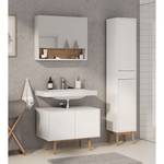 Set di 3 mobili da bagno LINDHOLM A Rovere parzialmente massello - Bianco