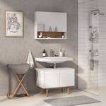 Set di 2 mobili da bagno LINDHOLM A Rovere parzialmente massello - Bianco