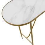 Wandtafel Saint Allen glas/metaal - witte marmeren look/goudkleurig