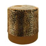 Pouf Leyla Polyacrylique / Polyester - Jaune / Marron