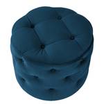 Gestoffeerde hocker Redmond I fluweel - Velours Ravi: Marineblauw