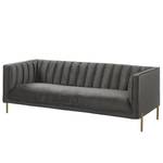 Sofa Borlo (3-Sitzer) Samt- Grau - Grau