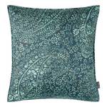 Housse de coussin Orvieto Coton - Bleu pétrole - 50 x 50 cm