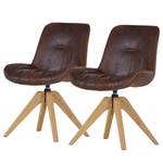 Chaises capitonnées Wilbur (lot de 2) Marron vintage