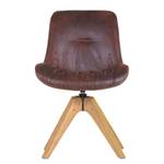 Gestoffeerde stoelen Wilbur (set van 2) microvezel/massief eikenhout - Vintage bruin
