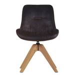 Gestoffeerde stoelen Wilbur (set van 2) microvezel/massief eikenhout - Vintage zwart