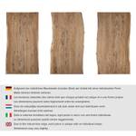 Houten eettafel met boomrand KAPRA Bruin acaciahout - 160 x 90 cm - Zilver - X-vorm -  Hoogte tafelblad: 2.5 cm