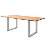 Table en bois massif KAPRA Acacia brun - 180 x 90 cm - Argenté - Forme en U - Épaisseur plateau : 2.5 cm