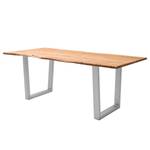 Tavolo in legno massello KAPRA Acacia Marrone - 200 x 100 cm - Argento - Trapezoidale - Spessore del piano del tavolo: 2.5 cm