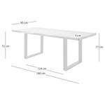 Houten eettafel met boomrand KAPRA Bruin acaciahout - 180 x 90 cm - Zilver - U-vorm -  Hoogte tafelblad: 5 cm