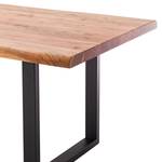 Table en bois massif KAPRA Acacia brun - 200 x 100 cm - Noir - Forme en U - Épaisseur plateau : 5 cm