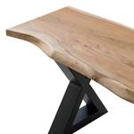 Banc en bois massif KAPRA Acacia brun - Largeur : 160 cm - Noir - Forme en X