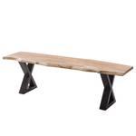 Banc en bois massif KAPRA Acacia brun - Largeur : 160 cm - Métal vintage - Forme en X