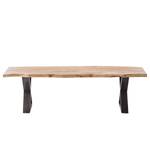 Banc en bois massif KAPRA Acacia brun - Largeur : 160 cm - Métal vintage - Forme en X