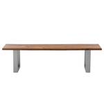 Banc en bois massif KAPRA Acacia brun - Largeur : 180 cm - Argenté - Forme en U