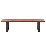 Banc en bois massif KAPRA Acacia brun - Largeur : 180 cm - Métal vintage - Forme en U