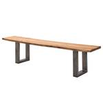 Banc en bois massif KAPRA Acacia brun - Largeur : 200 cm - Métal vintage - Forme en U