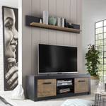 Meuble TV Bozel Marron - Gris - Bois manufacturé - 153 x 49 x 43 cm