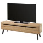 Tv-meubel Tornac Artisan eikenhouten look/zwart - Breedte: 160 cm