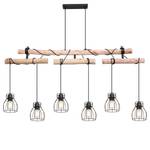 Suspension Mina II Fer / Eucalyptus massif - 6 ampoules