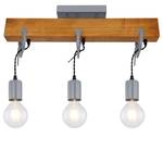 Plafondlamp Wixom ijzer/massief grenenhout - 3 lichtbronnen