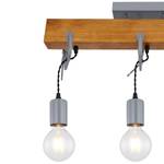 Plafondlamp Wixom ijzer/massief grenenhout - 3 lichtbronnen