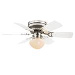 Plafonnier ventilateur Ugo I Verre opalin / Fer - 1 ampoule