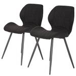Gestoffeerde stoelen McLean (set van 2) microvezel/staal - Vintage zwart