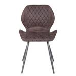 Chaises capitonnées McLean (lot de 2) Microfibre / Acier - Marron foncé vintage