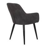 Chaises à accoudoirs Trappe (lot de 2) Microfibre / Acier - Anthracite