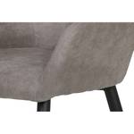 Chaises à accoudoirs Trappe (lot de 2) Microfibre / Acier - Gris fumé