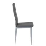 Gestoffeerde stoel Winsted kunstleer/staal - Grijs - 2-delige set