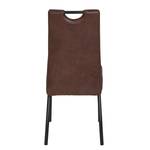 Chaise capitonnée Brookville Microfibre / Acier - Marron - Lot de 2