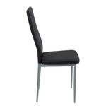 Chaise capitonnée Winsted Imitation cuir / Acier - Noir - Lot de 2