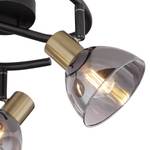 Plafondlamp Jay II rookglas / messing - 3 lichtbronnen