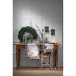 Chemin de table 3611 Coton - Gris / Rouge