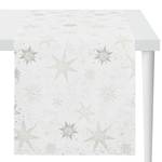 Chemin de table 3624 Polyester / Viscose - Blanc / Argenté - 48 x 140 cm