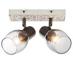 Plafondlamp Tolosa rookglas / ijzer - 2 lichtbronnen - Aantal lichtbronnen: 2