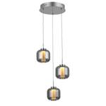 Suspension Rafa II Plexiglas / Acier inoxydable - 3 ampoules