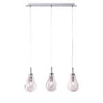 Hanglamp Drops II rookglas / aluminium - 3 lichtbronnen