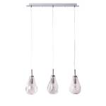 Hanglamp Drops II rookglas / aluminium - 3 lichtbronnen