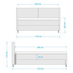 Lit boxspring Hometown Gris foncé - 160 x 200cm